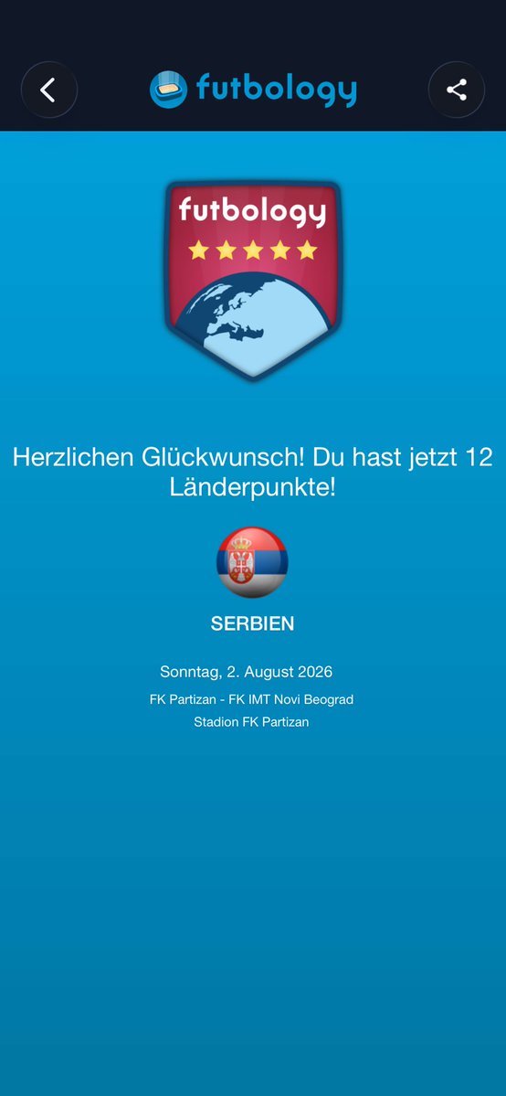 Carl1900K's tweet photo. Gugugaga-Tour 2/?

🌍 Länderpunkt 12
📆 02.08.2026 
⚽️ FK Partizan Belgrad - FK IMT Novi Beograd
🏆 Super Liga Srbje (Spieltag 3)
🏟️ Stadion Partizana
🎫 800RSD/6,82€
👥 6000 ca.
🍺 /
🥅 1:2 (0:0) https://t.co/OEjrgJ8oc8