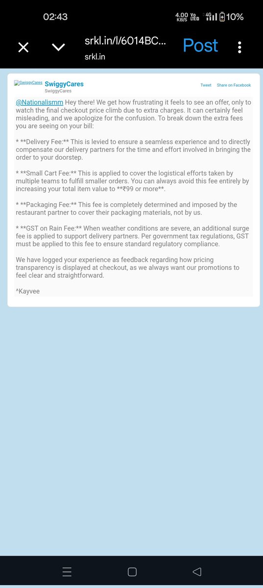 Nationalismm's tweet photo. @SwiggyCares @Swiggy @Tukaram_IndIAS @abpmajhatv @fssaiindia @BBCWorld New scam @Tukaram_IndIAS @CMOMaharashtra https://t.co/w5yHAVThya