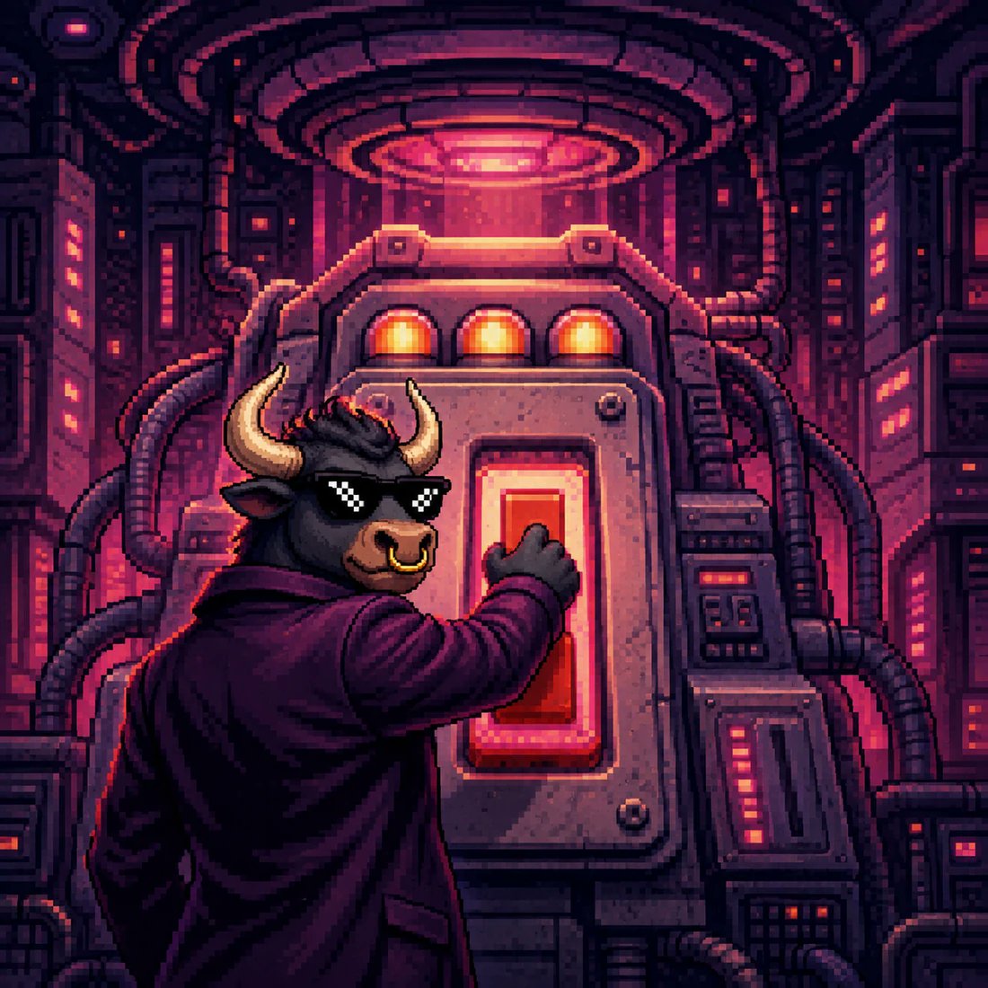 BULLDRIP's tweet photo. To save his brother, BULLDRIP had to shut down the entire city. The neon vanished, the machines stopped, and for the first time in generations, everyone looked up and saw the stars. Sometimes darkness is the only way to reveal the truth.

#BULLDRIP #Pump #Solana https://t.co/2Zqf4lkTxM