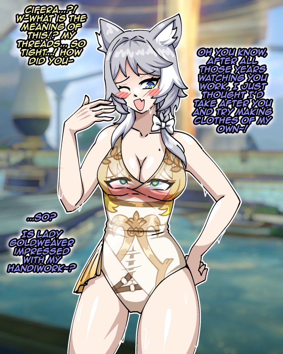 noelle_field's tweet photo. After months of procrastinating, yours truly has finally started Amphoreus! Only fair to celebrate with a picture, right~? https://t.co/b7QfMQO4Uz