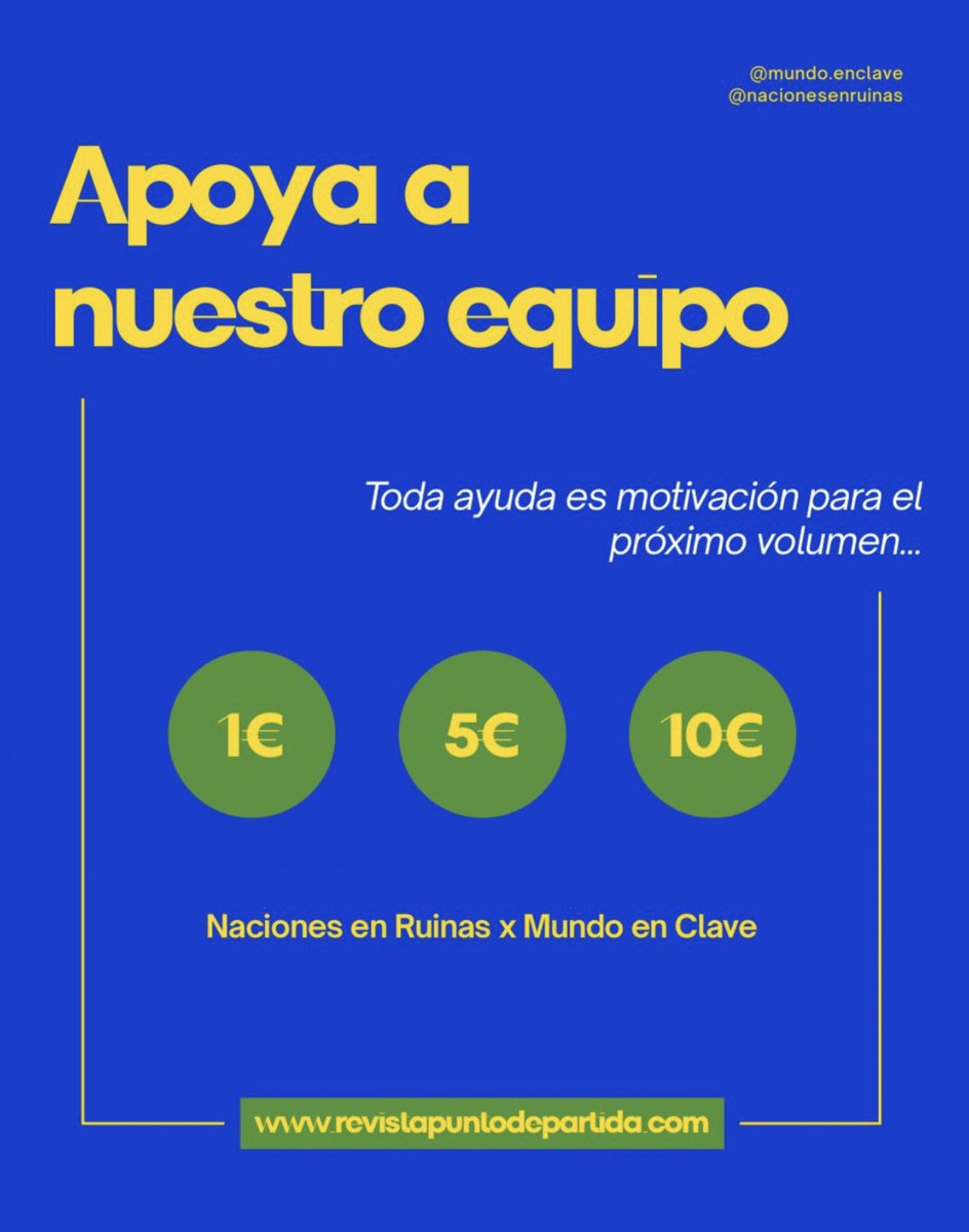 nacenruinas's tweet photo. 😏 ¿Estáis preparados? 😏
📖 Llega el SEGUNDO VOLUMEN de #PuntodePartida, la REVISTA de Relaciones Internacionales en la que unimos las voces expertas y jóvenes para seguir explorando la actualidad internacional
#RRII #Geopolitica #Actualidad #UltimaHora #Breaking https://t.co/sEzgh5bVBB
