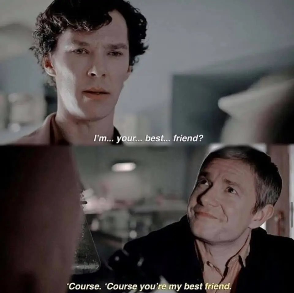 brandiwein1982's tweet photo. Over the last few days, I’ve been thinking about concepts such as ‘best friends’ and ‘family’, and when one is closer and more important than the other.
You rarely get to choose your family, but when you do, the bond is all the stronger than a simple friendship I think.
#Sherlock https://t.co/5AT0GKVQ8A