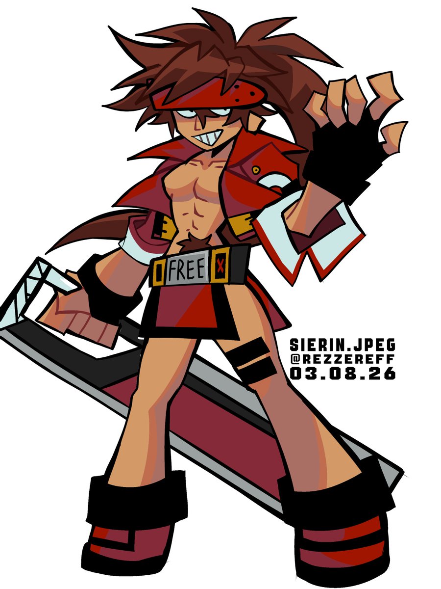 Rezzereff's tweet photo. Old chibi style practice with fanservice Sol 
#GuiltyGear #SolBadguy #GGST https://t.co/0cZ8Ck84ha