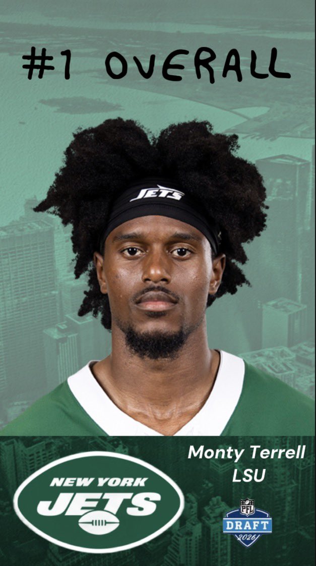 nationalpfl's tweet photo. New York Jets Select QB Monty Terrell from LSU in the 2026 PFL Draft. #drafted #LSU #jets https://t.co/0j1dqVjYgu