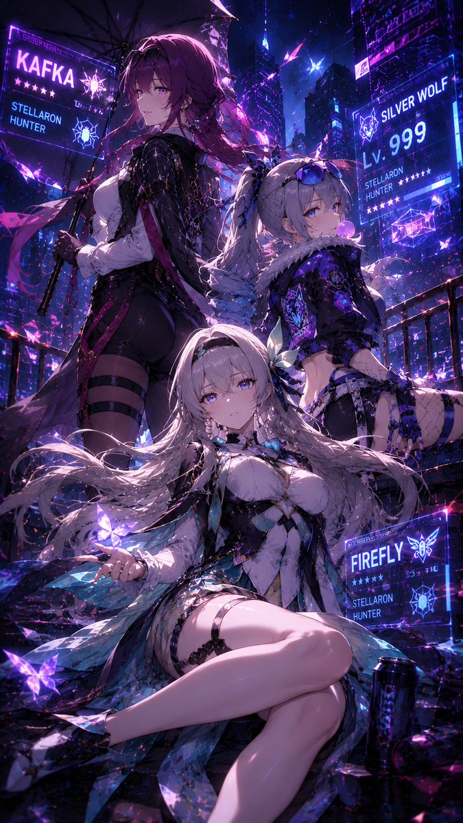 1TokenBlack's tweet photo. #HonkaiStarRail #Kafka #SilverWolf #Firefly #HSRFanArt Stellaron Hunters https://t.co/khyIMQVafx