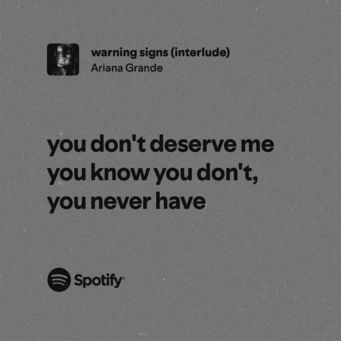 lyricswithari's tweet photo. ariana grande / warning signs (interlude) https://t.co/iKyyAyFZQ0