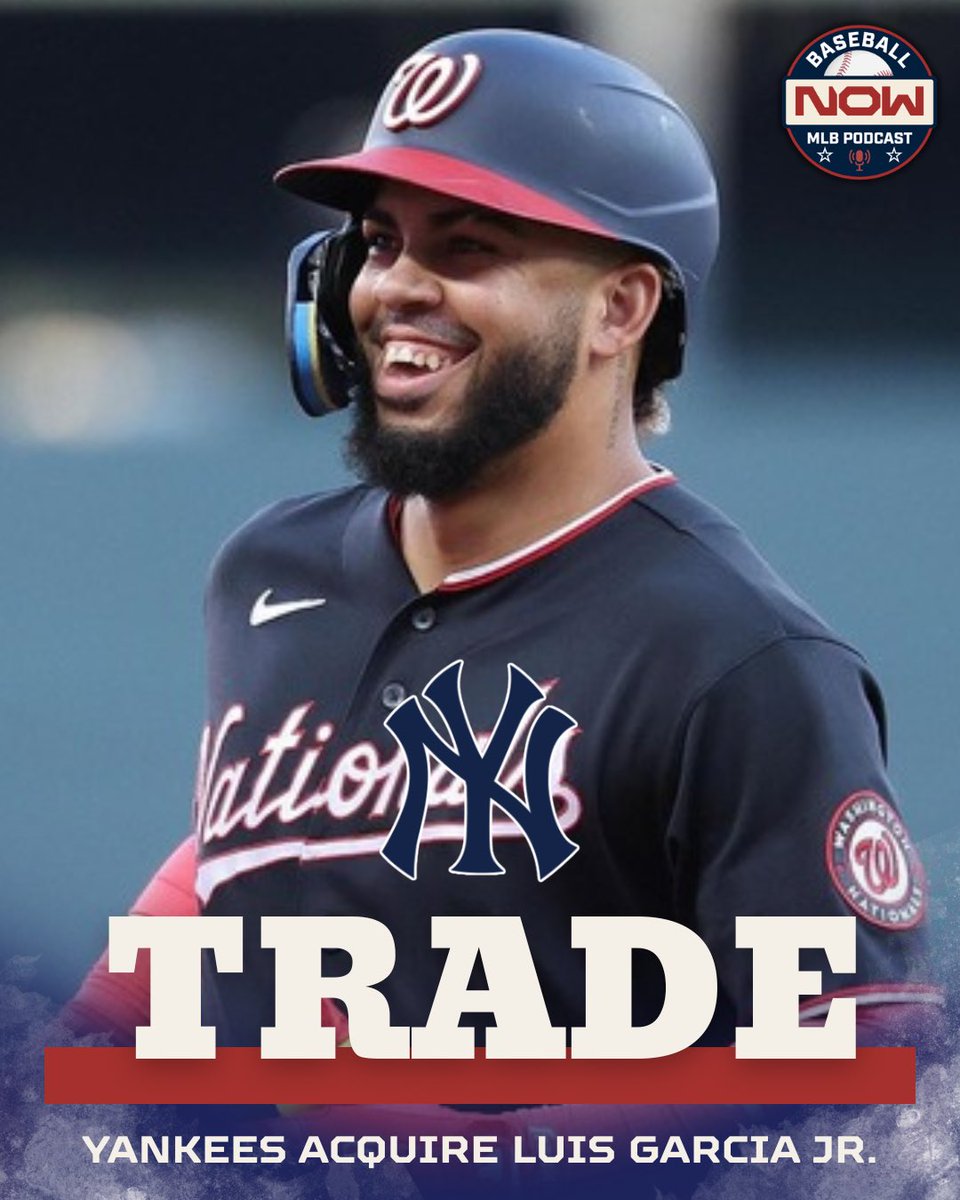 BaseballNOWcast's tweet photo. BREAKING: The @Yankees are sending 4 prospects to the @Nationals for OF Luis Robert Jr. per: @JeffPassan 
#MLB #Yankees #Nationals https://t.co/3LTlBmjDji