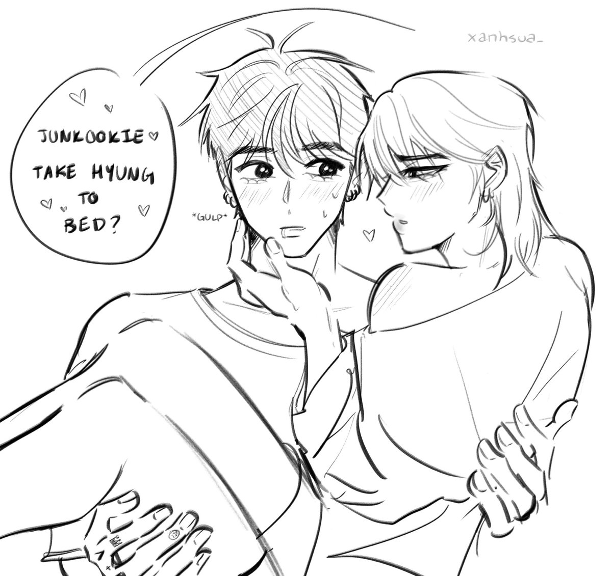 xanhsua_'s tweet photo. me and the baddie i bagged by being awkward #jikook https://t.co/LE06KrDKrJ