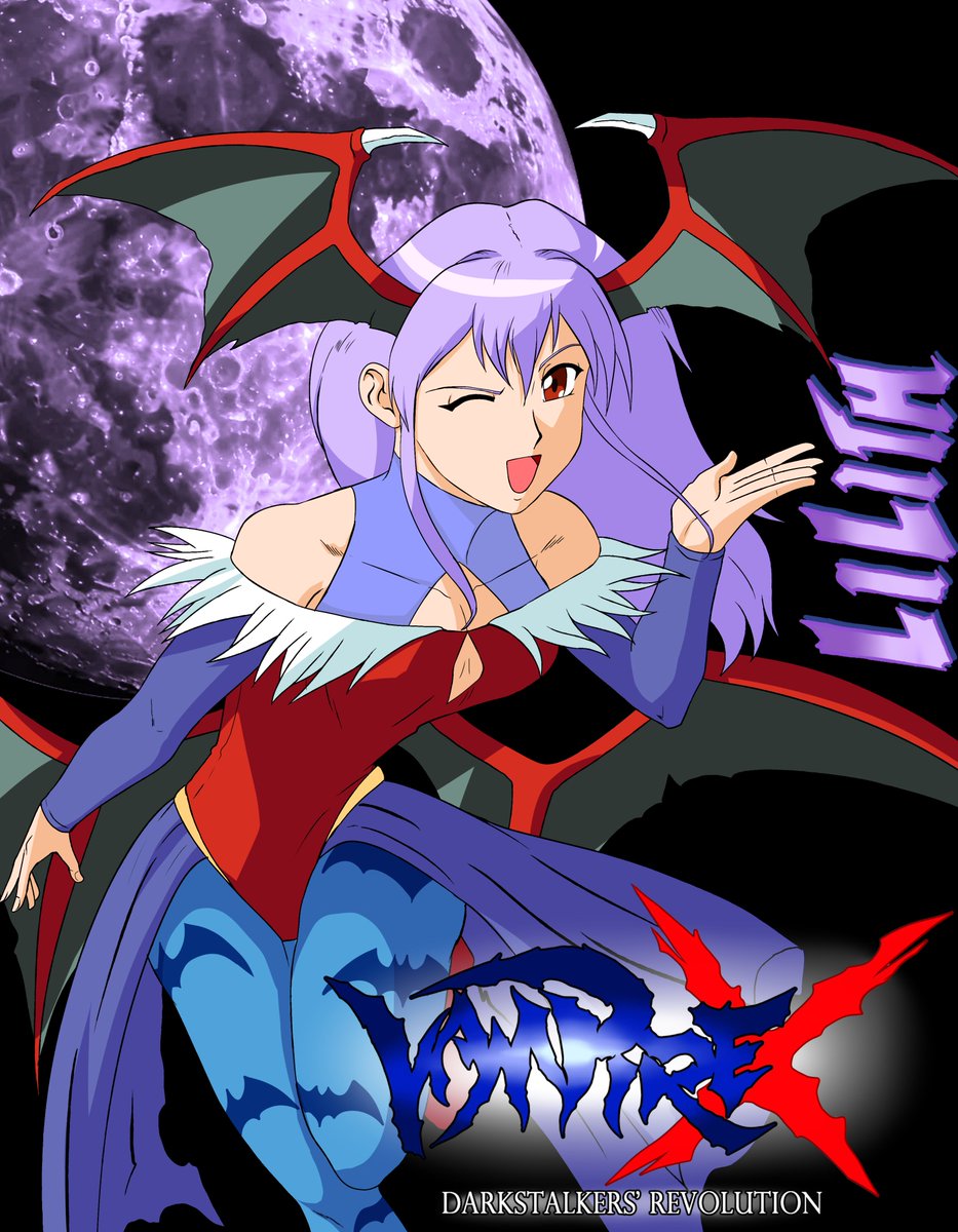 shinzankuro's tweet photo. Vampire X: Darkstalkers' Revolution - Lilith Aensland

[Yeah, it's a time skip version and Morrigan "recreates" Lilith] https://t.co/cXjJrkJPGB