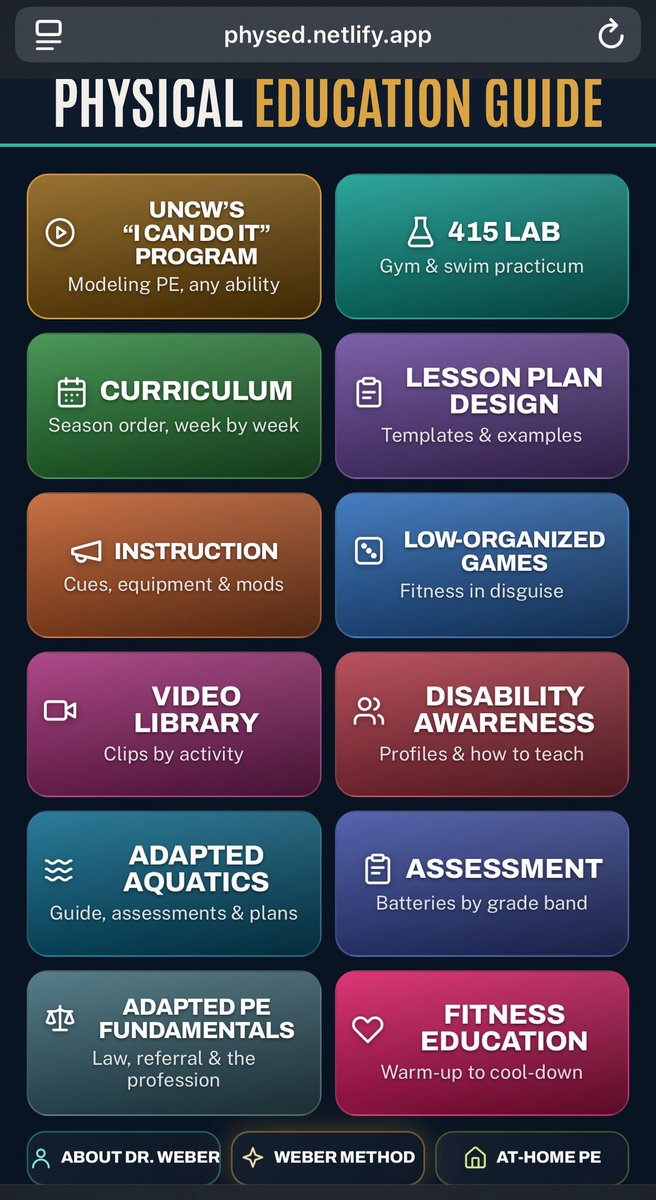 drjordanweber's tweet photo. For my fellow #physed teachers, I created a free app for lesson plan design in physical education. It’s loaded with PDFs, videos, instructional cues, assessments, curriculum, sport development and fitness education. Check it out here: https://t.co/2F423qGuZw https://t.co/YmUPovIguj