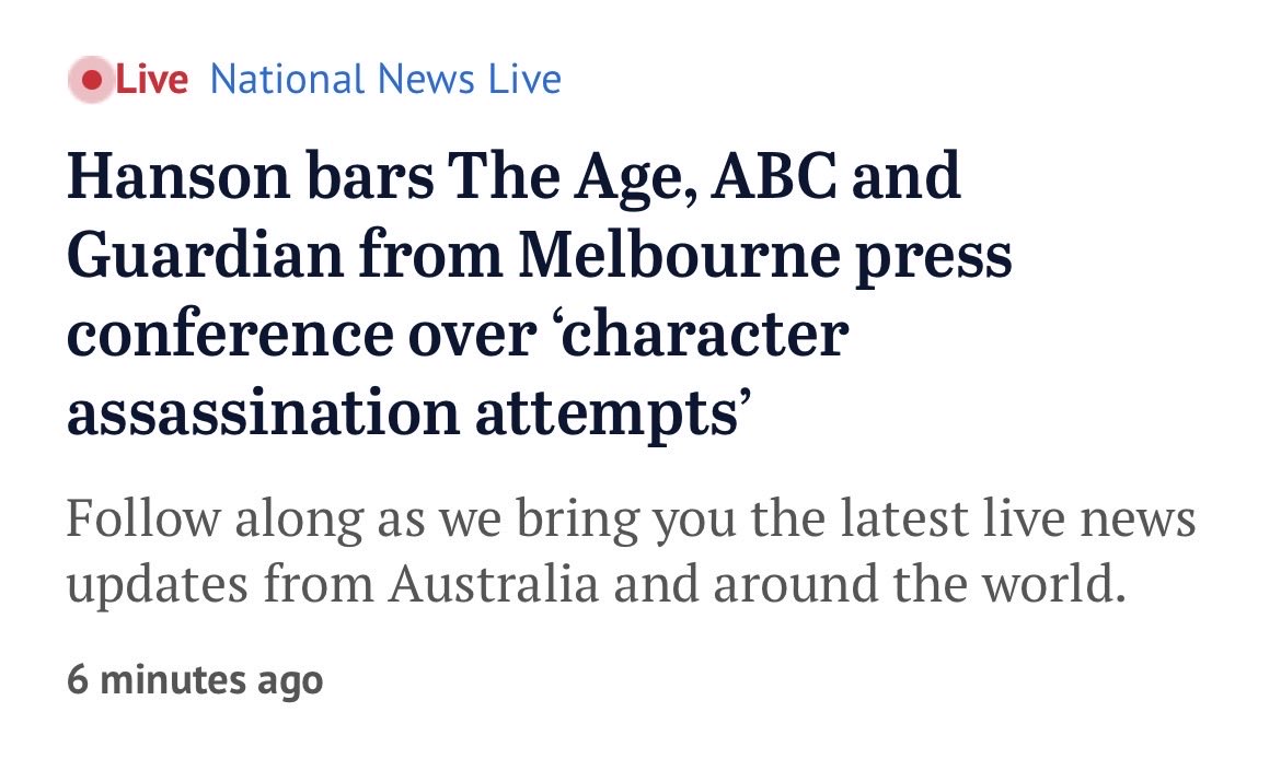 Melbourne_says's tweet photo. What Pauline Hanson really did was silence anyone who might have asked a difficult question. Her polling depends on it. 

Each time Pauline is asked hard questions, she only assassinates her own character. We seen that at the NPC.  

One Nation MAGA politics right here. 👇🏼 https://t.co/rULOUnc69l