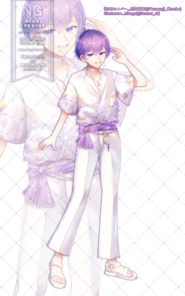 3unset_dr's tweet photo. りみれす！所属1期生のIRIAMライバーの紡月望蒼様(@Tsumugi_Chanbo)の夏衣装立ち絵を制作させて頂きました！🌙 https://t.co/ZAMqPzheOg