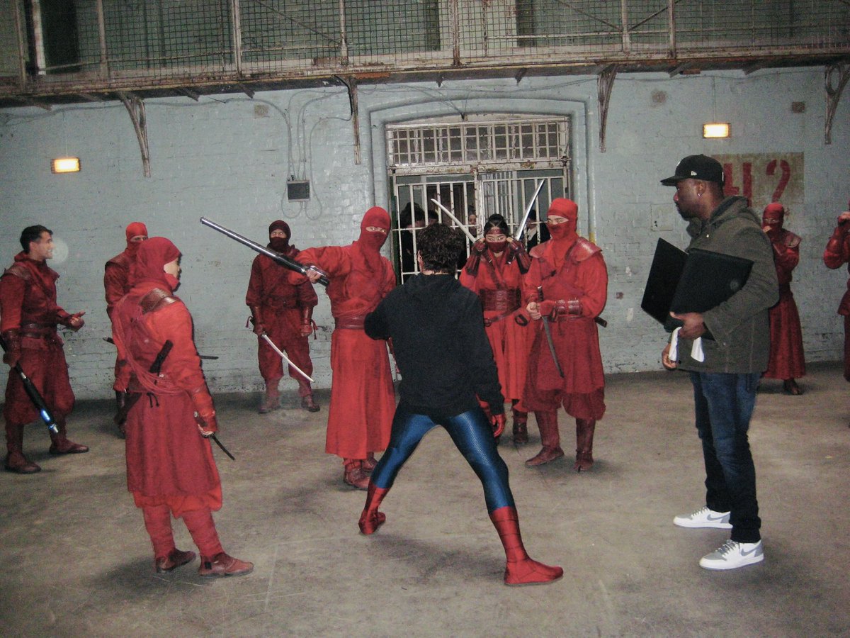 OfficialCowan's tweet photo. What an honor it was to guest second unit direct and action design Maskless Spidey vs The Hand scene. Endless thanks to Destin Daniel Cretton for the opportunity. Thanks to Peng Zhang (2U director of all the other action in the film) and the stunt/rigging team for their support https://t.co/8Lw6jSAYOn