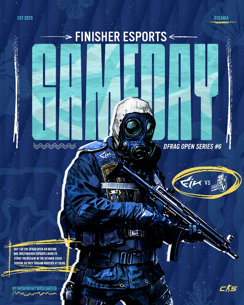 finishersgg's tweet photo. 🏆 GAME DAY 🏆

It's time to kick off our DFRAG Open Series #6 campaign.

Our CS2 squad takes on Rooster in Round 1 as they look to make a strong start and prove what they're capable of.

🆚 @RoosterCS 
🏆 DFRAG Open Series #6
📅 August 3
🕗 8:00 PM AEST

https://t.co/UAI5vFDvNO

Good luck to the boys! Let's start this run the right way. 💙

#FinishWhatWeStarted