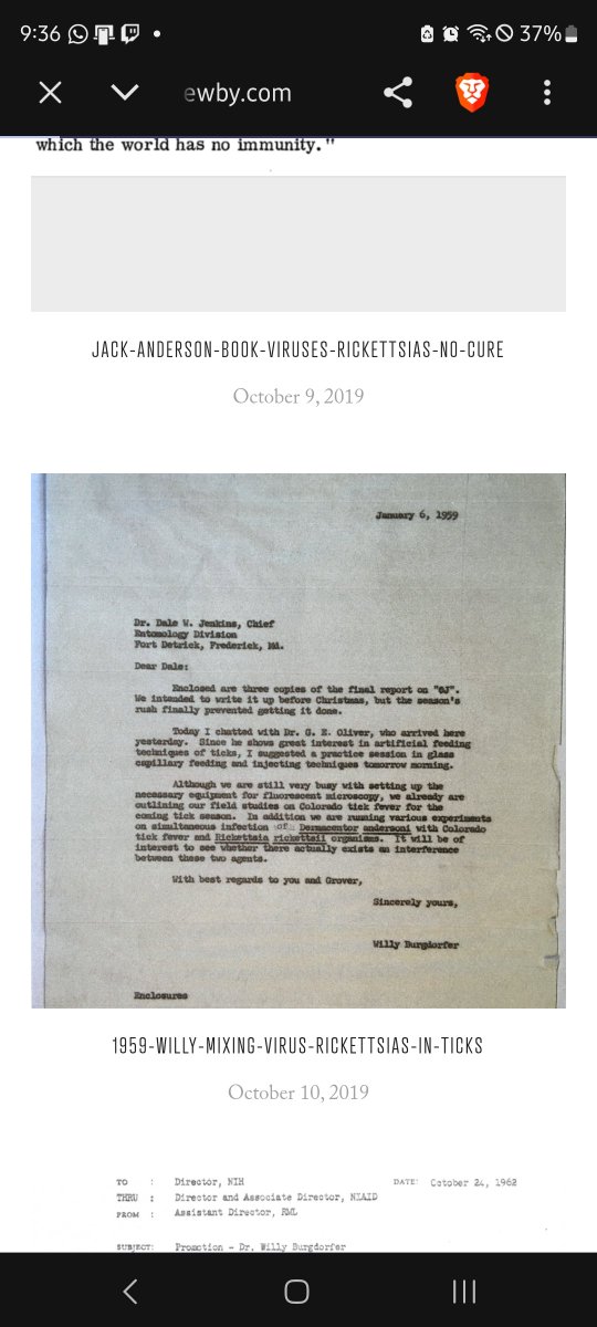 testthetruthh's tweet photo. wait til the mid-wit academic finds out the spirochete Borrelia burgdorferi is named after

Willy Burgdorfer.

1959 just working for the US gov testing what happens when you deliberately get the Rocky Mountain wood tick infected /w 2 infectious agents. https://t.co/e4OGaL0hGC