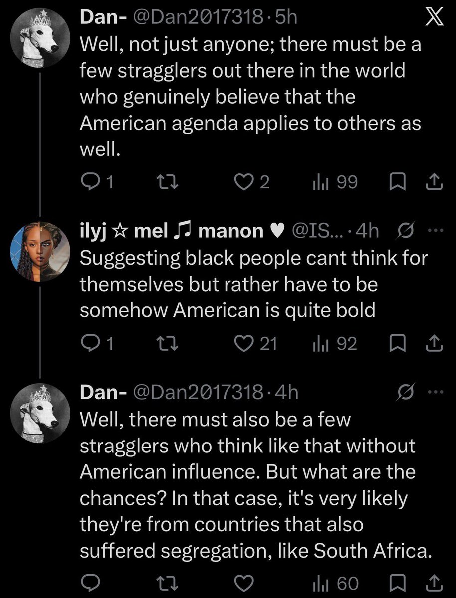 ISuney's tweet photo. This use of Africans as “good ones” and labeling all black people who disagree as American or brainwashed by them all by people who aren’t black is just so https://t.co/DQNBHNQ2UG