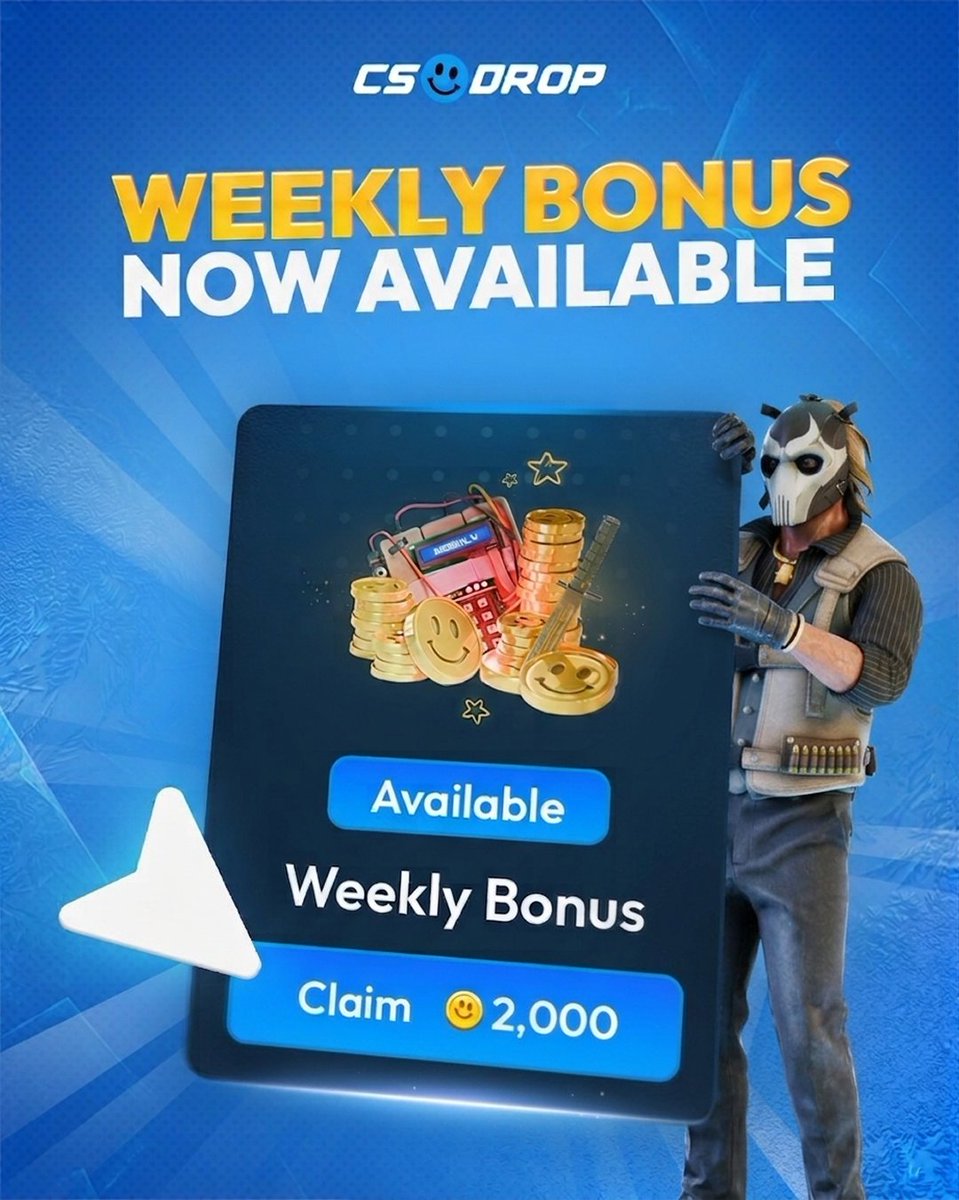 csdropcom's tweet photo. 🎉 WEEKLY BONUS IS LIVE!

Have you claimed yours yet? 👀

🎁 RT + Comment for a chance to win $25!
