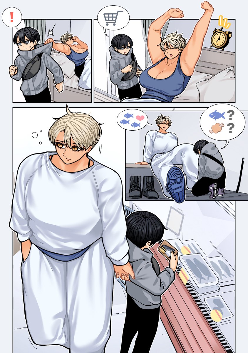 hidomore's tweet photo. 朝弱いけど置いて行かれるのはイヤな年上彼女 https://t.co/joIT6nIZcN