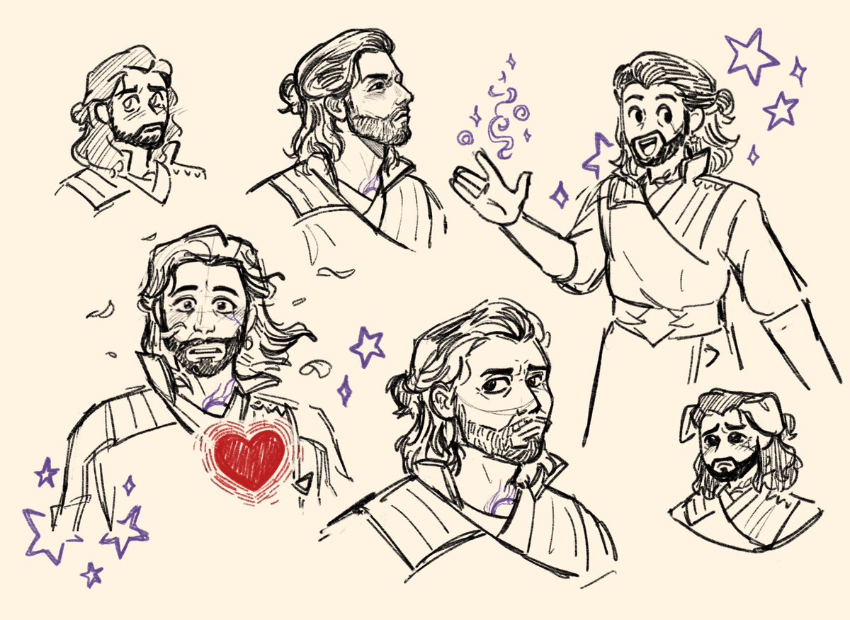 Small_Sketch's tweet photo. Turns out if you wanna animate a character, you need to figure out how to draw them first …. Gale Dekarios my lovely boy 

#bg3 #baldursgate3 https://t.co/BdXiR7URbf