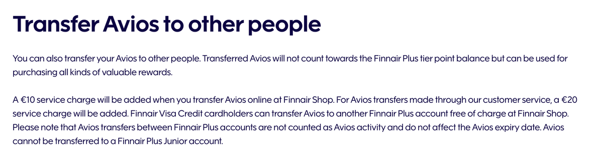 PointsPro's tweet photo. 🚨 Transfer Finnair Avios to others!

Finnair (AY) allows transfer of Avios to other AY members for a small fee.

Just €10 to transfer. 🔥

➡️ Why it matters?

- Qatar has restrictions to book for others (unless you have a paid QR flight in past or have the IndusInd QR card)

So we can just transfer between AY members and transfer back to QR via BA 😉

- AY is the transfer partner of HDFC at 1:1

- We don't violate terms and can transfer to others

This is good if one has cards with family members 

Of course the other restrictions apply (like account  should be 30 days old to transfer between Avios partners)