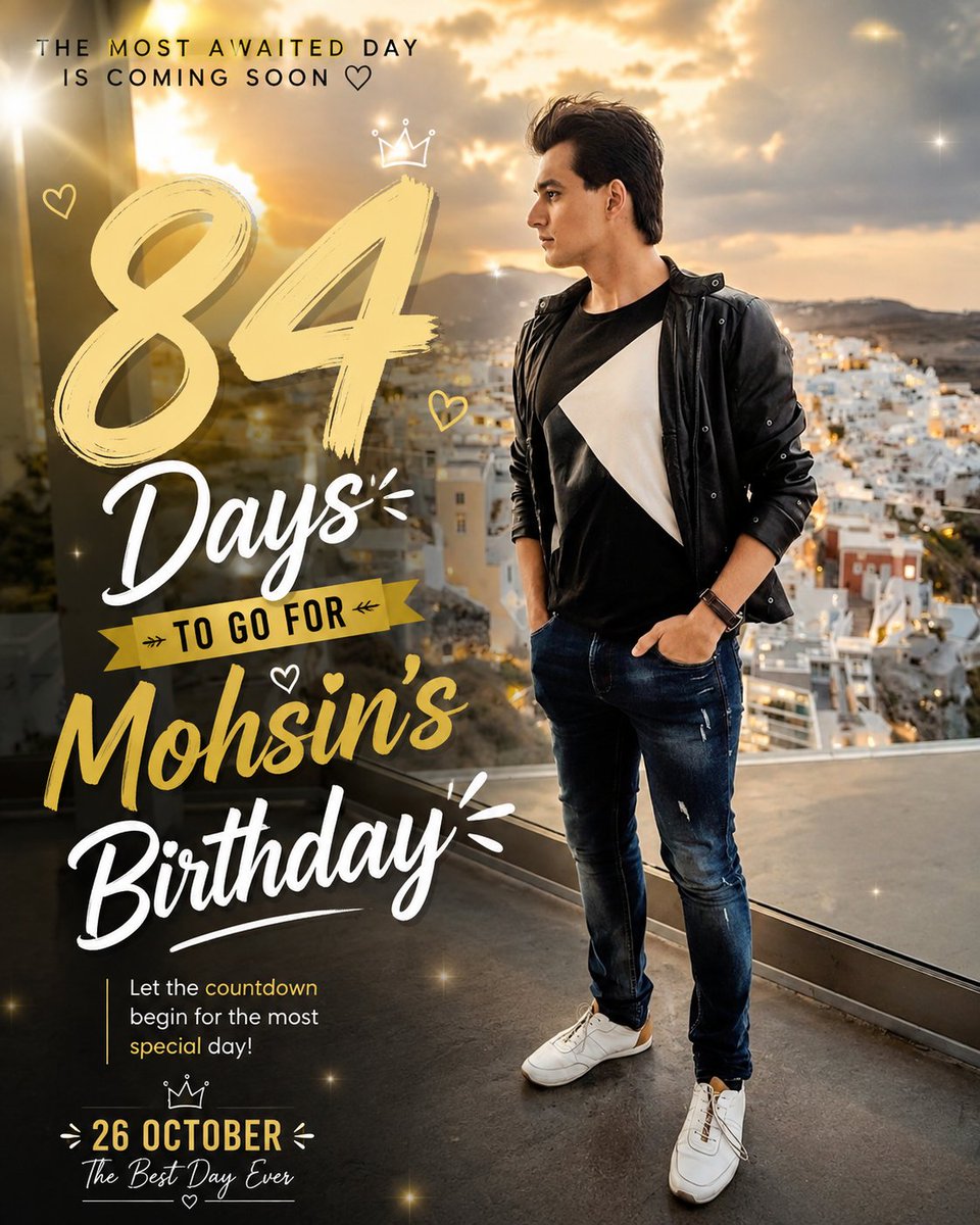 mohsinbabie's tweet photo. - 84 DAYS TO GO FOR HIS BIRTHDAY💗🫶🏻
[ #26OctoberComingSoon ]
#MohsinKhan • #Mohsinbabie https://t.co/OiXqeOmLjF