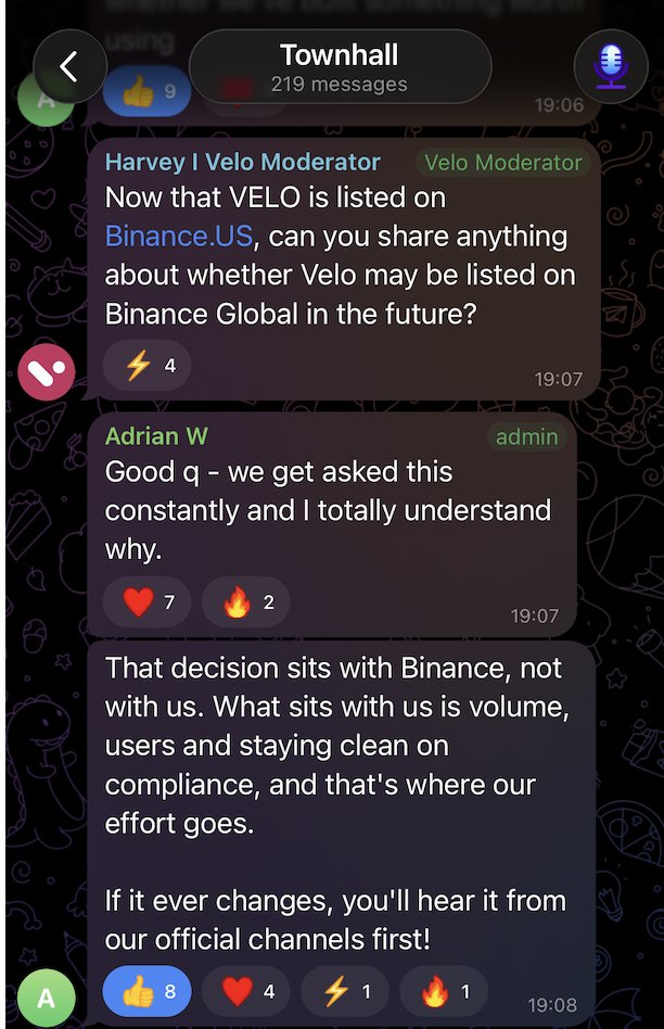 Pure8Nature's tweet photo. $VELO l @veloprotocol l @VeloOfficial_KR 

Summary from the recent VELO Townhall on 31 Jul

1⃣ @BinanceUS Listing

1. Mainly boosts credibility. Getting listed means the exchange has done its own due diligence, which acts as a positive signal.
2. Listings are just a door. Real value comes from building useful products so people actually use the token.
3. Possible Binance Global listing: The decision is entirely up to Binance. VELO focuses on growing volume, users, and staying compliant.
4. This milestone is one positive step, not the end goal. Real value comes from actual usage (transactions, card spending, off-ramp activity). Listings simply make it easier for people to enter.

2⃣ Debit Card - Current status

Commercial agreements are done. The project is now in the integration and compliance phase with multiple partners. Development and integration continue. Details will be shared as they become available.

Spending limits 💳 
- There will be daily/monthly limits set by the card issuer and scheme (not only by VELO)
- Limits depend on the user’s verification level (fully verified users get higher limits). Exact numbers will be published before the beta.

3⃣ Orbit Plus Off-Ramp - Current status

Development is progressing well. Next milestone is a beta launch in selected countries to expand real-world payment options.

A small group of community testers will be invited. Registration details will be posted on Telegram and X. Feedback (including bugs) is welcome.

Off-Ramp lets users convert crypto to local currency and withdraw to a bank. The card lets users spend crypto directly without cashing out. Together they create a more complete payment experience.

4⃣ Orbit Plus (Wallet/App) - Latest updates

Orbit Plus is becoming the main gateway to the whole VELO ecosystem (Off-Ramp, upcoming debit card)

Continuous UX improvements are underway. 
An upcoming app update will log existing users out, back up your recovery phrase (seed phrase) before updating or logging back in, or you may lose access.

Orbit Plus is more than a wallet. It’s the entry point for storing assets, sending/receiving tokens, Off-Ramp, Debit Card. 

5⃣ AI Integration (Future Plan) 🤖

VELO sees 2 main opportunities
1. Enabling AI agents to make payments themselves 
2. Using AI to automate repetitive manual work in payments.