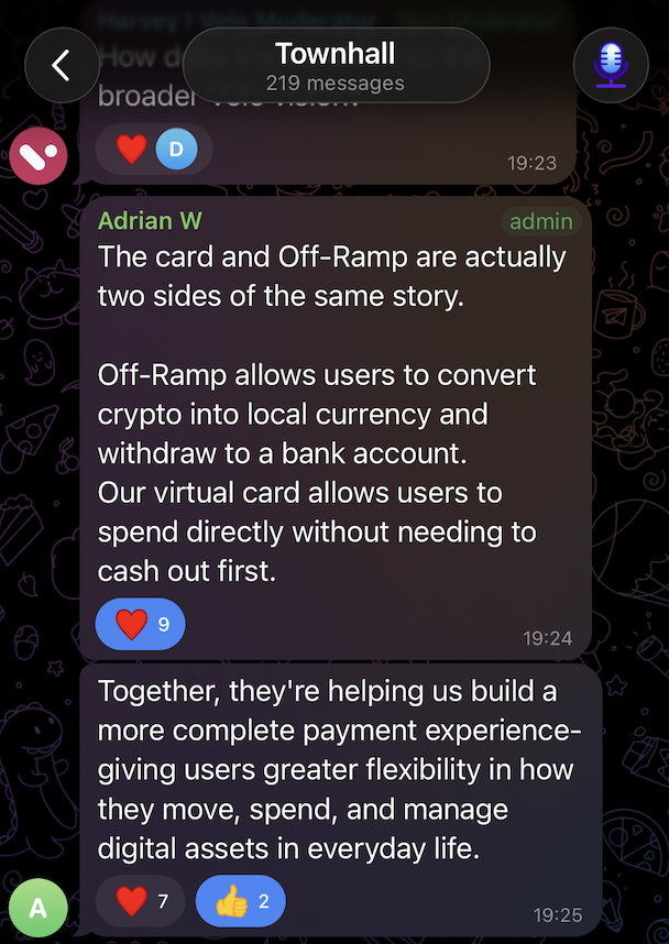 Pure8Nature's tweet photo. $VELO l @veloprotocol l @VeloOfficial_KR 

Summary from the recent VELO Townhall on 31 Jul

1⃣ @BinanceUS Listing

1. Mainly boosts credibility. Getting listed means the exchange has done its own due diligence, which acts as a positive signal.
2. Listings are just a door. Real value comes from building useful products so people actually use the token.
3. Possible Binance Global listing: The decision is entirely up to Binance. VELO focuses on growing volume, users, and staying compliant.
4. This milestone is one positive step, not the end goal. Real value comes from actual usage (transactions, card spending, off-ramp activity). Listings simply make it easier for people to enter.

2⃣ Debit Card - Current status

Commercial agreements are done. The project is now in the integration and compliance phase with multiple partners. Development and integration continue. Details will be shared as they become available.

Spending limits 💳 
- There will be daily/monthly limits set by the card issuer and scheme (not only by VELO)
- Limits depend on the user’s verification level (fully verified users get higher limits). Exact numbers will be published before the beta.

3⃣ Orbit Plus Off-Ramp - Current status

Development is progressing well. Next milestone is a beta launch in selected countries to expand real-world payment options.

A small group of community testers will be invited. Registration details will be posted on Telegram and X. Feedback (including bugs) is welcome.

Off-Ramp lets users convert crypto to local currency and withdraw to a bank. The card lets users spend crypto directly without cashing out. Together they create a more complete payment experience.

4⃣ Orbit Plus (Wallet/App) - Latest updates

Orbit Plus is becoming the main gateway to the whole VELO ecosystem (Off-Ramp, upcoming debit card)

Continuous UX improvements are underway. 
An upcoming app update will log existing users out, back up your recovery phrase (seed phrase) before updating or logging back in, or you may lose access.

Orbit Plus is more than a wallet. It’s the entry point for storing assets, sending/receiving tokens, Off-Ramp, Debit Card. 

5⃣ AI Integration (Future Plan) 🤖

VELO sees 2 main opportunities
1. Enabling AI agents to make payments themselves 
2. Using AI to automate repetitive manual work in payments.