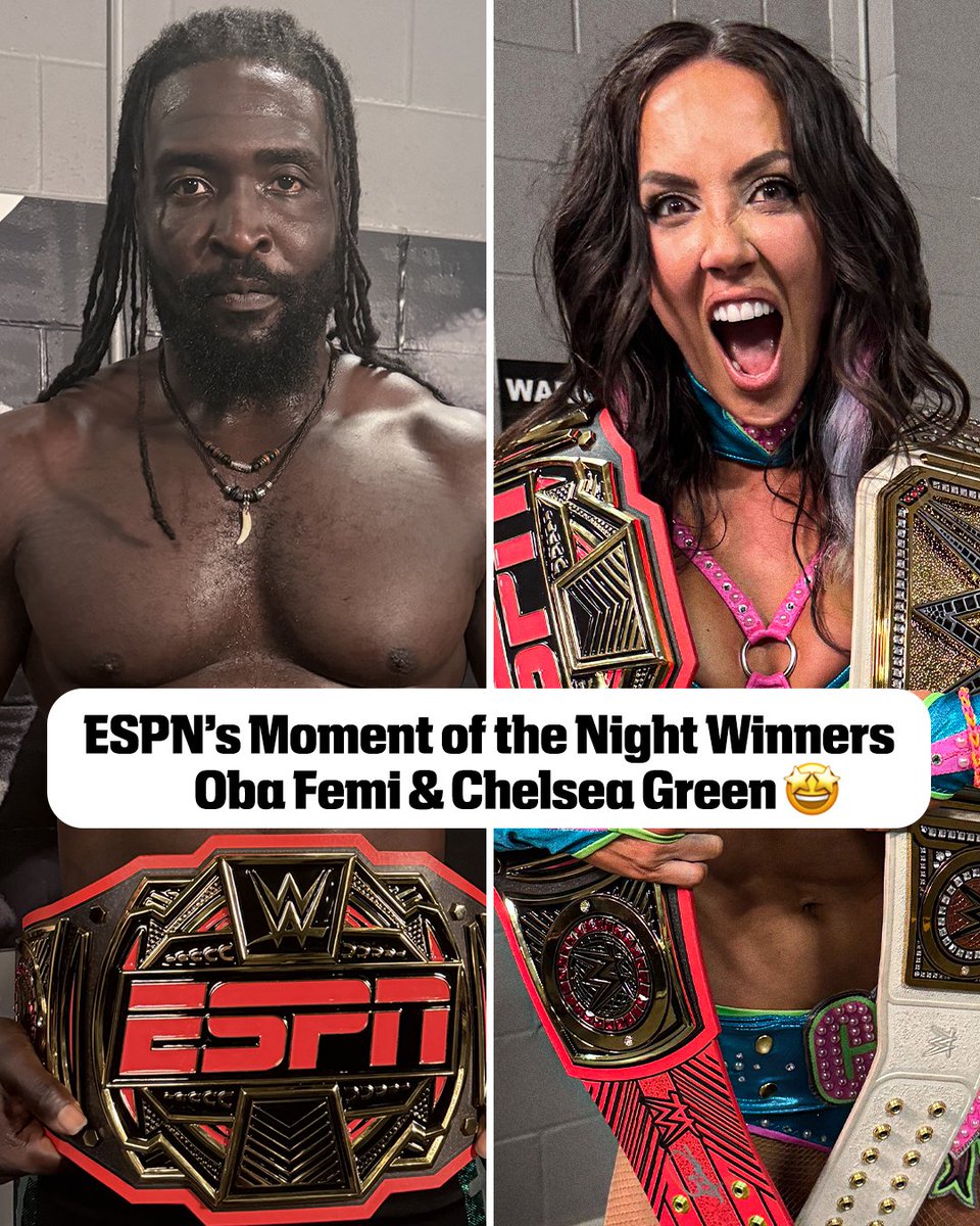 SportsCenter's tweet photo. What a weekend for these two 👏 @WWE https://t.co/U0PgTqO5p9