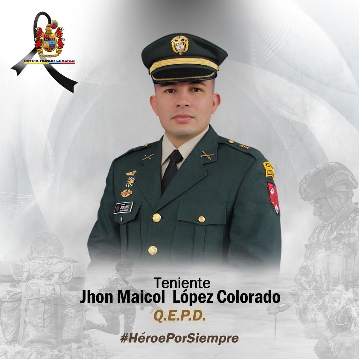 PedroSanchezCol's tweet photo. HONRAREMOS SIEMPRE A NUESTROS HÉROES, NEUTRALIZANDO A LOS VIOLENTOS

Lamento profundamente el asesinato en combate en Mercaderes, Cauca, del teniente Jhon Maicol López Colorado, quien ofrendó su vida en cumplimiento del deber y en defensa de los colombianos. A su familia, compañeros y seres queridos, toda mi solidaridad.

Su sacrificio no será en vano. 

Tropas de @Ejercito_Div3 se enfrentaron con integrantes del cártel del narcotráfico del ELN y, como resultado de la operación, fueron capturados dos de los delincuentes e incautadas dos armas largas.

Los violentos no tienen espacio en Colombia. Seguiremos llegando a los territorios, enfrentando a las estructuras criminales y protegiendo a la población.

Honor por siempre al teniente López Colorado. Su entrega por Colombia merece nuestro respeto y jamás será olvidada.

Continuamos a la ofensiva, hasta el último día, como si fuera el primero.

Denuncie y ayúdenos a combatir el crimen:

• Contra el crimen: 314 358 7212
• Líneas: 107 – 157
• GAULA: 147 – 165
• Reclutamiento de niños, niñas y adolescentes: 141

#SeguridadYDemocracia2026 🗳️