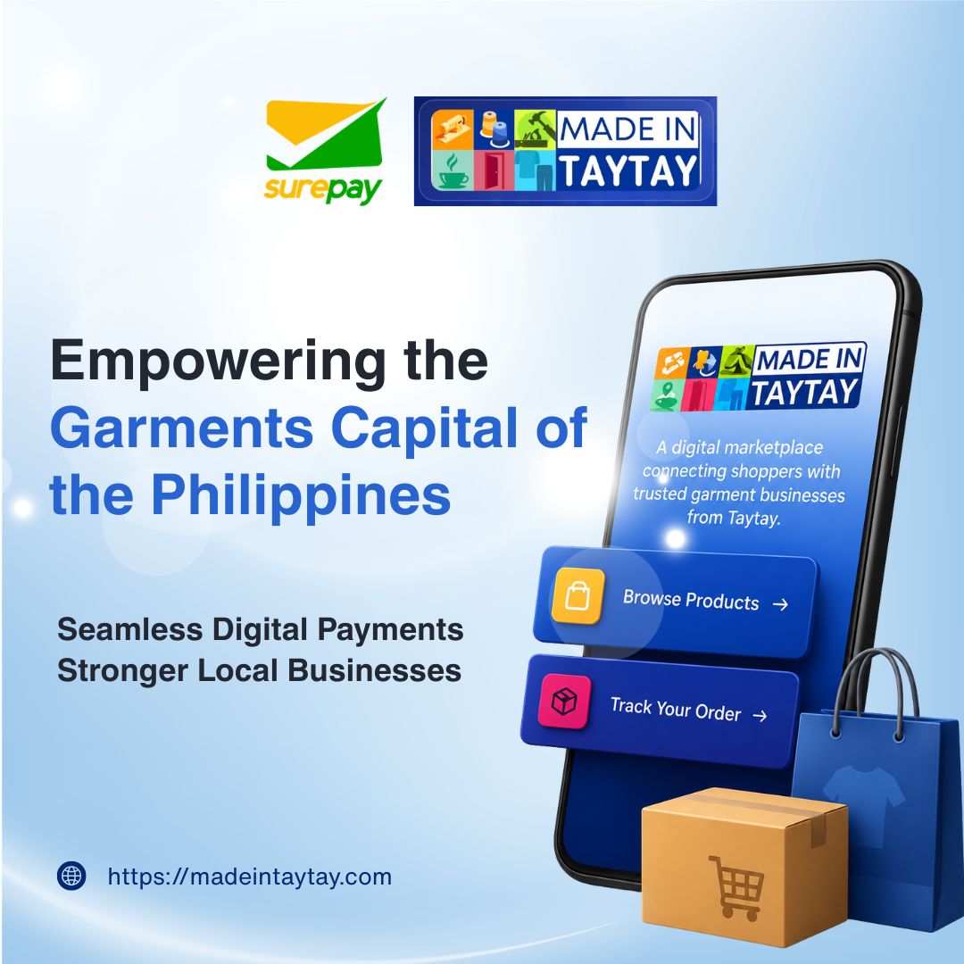 surepaytechinc's tweet photo. 𝗦𝘂𝗿𝗲𝗽𝗮𝘆 𝗧𝗲𝗰𝗵𝗻𝗼𝗹𝗼𝗴𝗶𝗲𝘀 𝗜𝗻𝗰. 𝗶𝘀 𝗽𝗿𝗼𝘂𝗱 𝘁𝗼 𝗽𝗼𝘄𝗲𝗿 𝘁𝗵𝗲 𝗱𝗶𝗴𝗶𝘁𝗮𝗹 𝗽𝗮𝘆𝗺𝗲𝗻𝘁 𝘀𝗼𝗹𝘂𝘁𝗶𝗼𝗻𝘀 𝗼𝗳 𝗠𝗮𝗱𝗲 𝗶𝗻 𝗧𝗮𝘆𝘁𝗮𝘆, 𝘁𝗵𝗲 𝗚𝗮𝗿𝗺𝗲𝗻𝘁𝘀 𝗖𝗮𝗽𝗶𝘁𝗮𝗹 𝗼𝗳 𝘁𝗵𝗲 𝗣𝗵𝗶𝗹𝗶𝗽𝗽𝗶𝗻𝗲𝘀.

#Surepay #DigitalPayments https://t.co/gzg4cvznlu