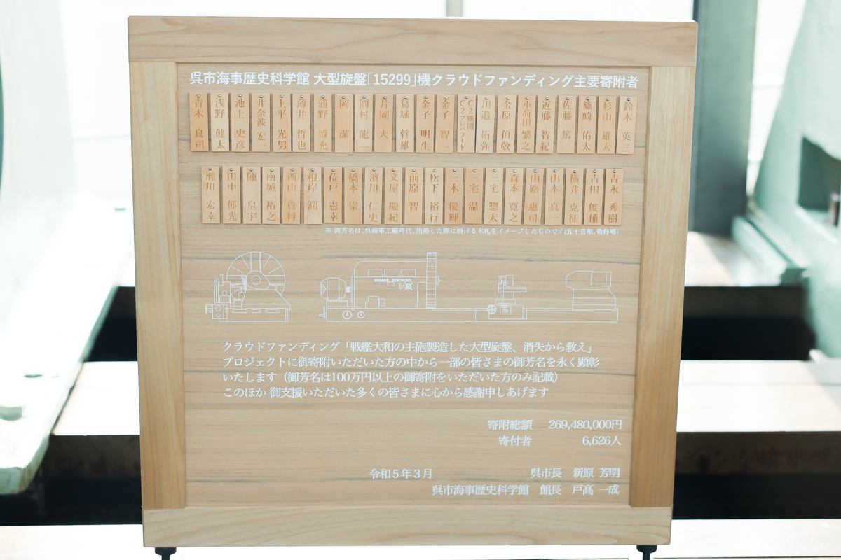 大型旋盤「15299機」の大和ミュージアム展示までのストーリーを