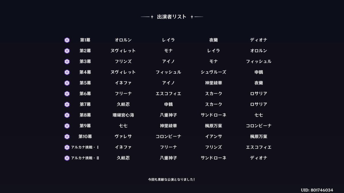 Kor48T's tweet photo. #原神
幻想シアター終わった
毎回難しいが今回のシャイニングブレスはレベル２でも頼もしかった。
9幕の水アビスは罠なので雷アビスが正解でした😖 https://t.co/kIuMJ30KnF