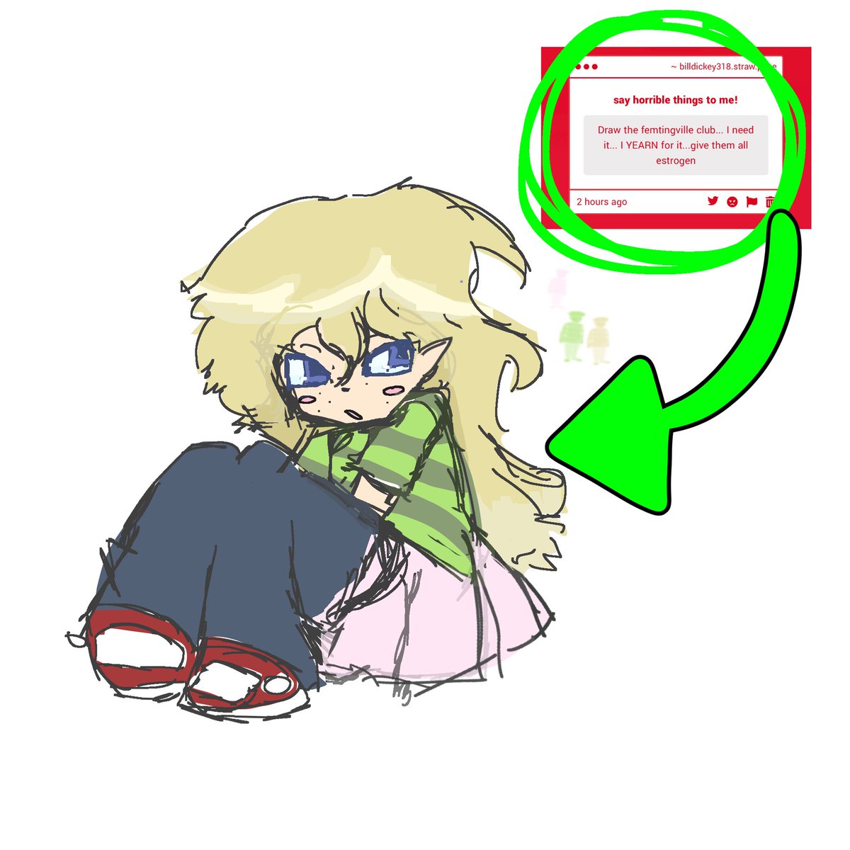 shinjiikari318's tweet photo. i cant draw women to save my own life so uhm just jerjer. shes wearing a skirt over jeans idk how well that translated. https://t.co/OSZxVkqiE8