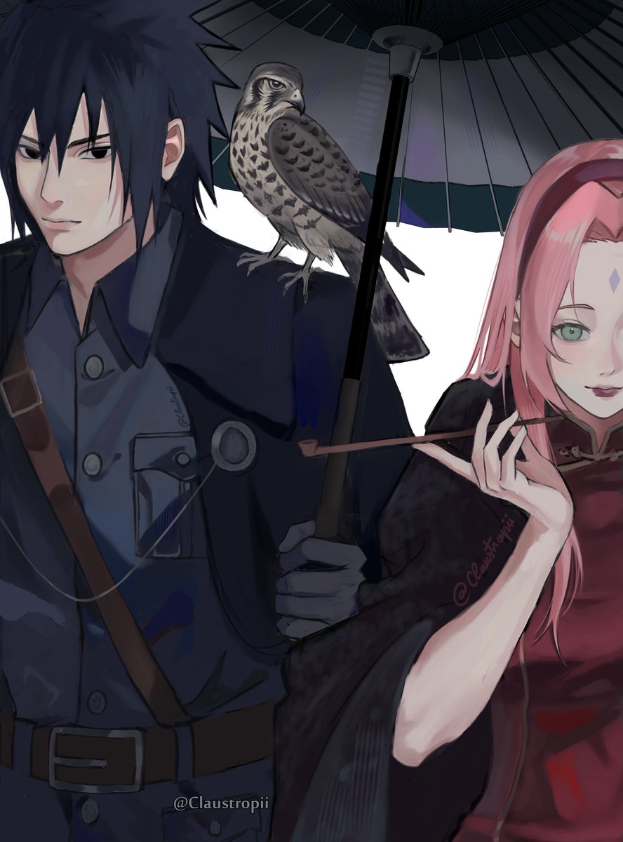 Claustropii's tweet photo. Sasusaku month 
Day 3: under the umbrella ☂️ 
#ssmonth26 #sasusaku https://t.co/K56CywQZ7l