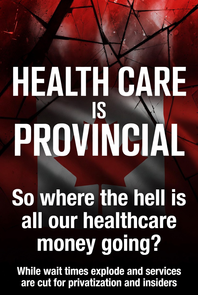 sytsema_andy's tweet photo. Great question⁉️ 
Health care is provincial — and paid for by Albertans and Canadians through income taxes.  

So where the hell is all our healthcare money going?  

While wait times explode and services get cut for privatization and insiders.
#abpoli #ableg #cdnpoli https://t.co/ttc10mayvo