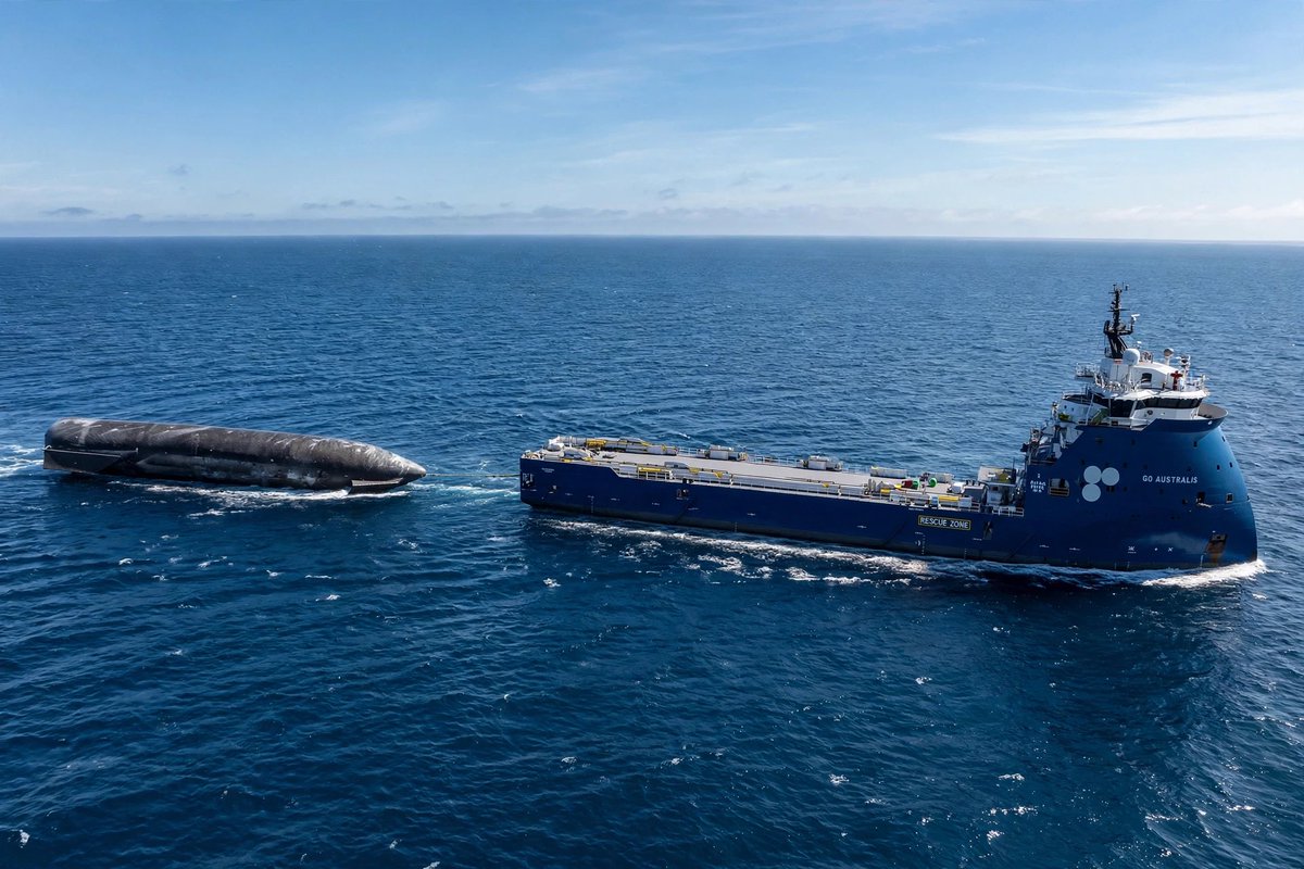 realnbcluff's tweet photo. GO Australia Tugboat Towing Starship. The most expensive tow to date. @elonmusk 
#starship #spacex #goaustralia https://t.co/hi3Mc7sNi4