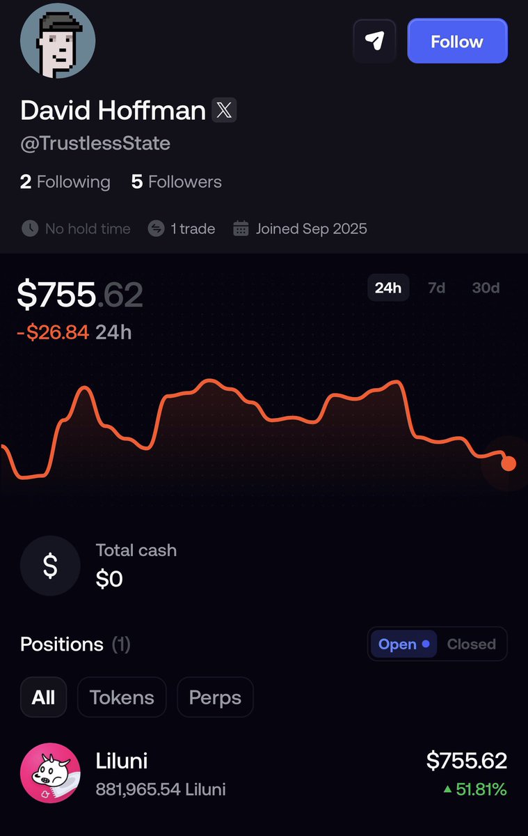 LilUni_Coin's tweet photo. Looks like @TrustlessState is a $LILUNI enjoyer! https://t.co/J6S2YISbqh