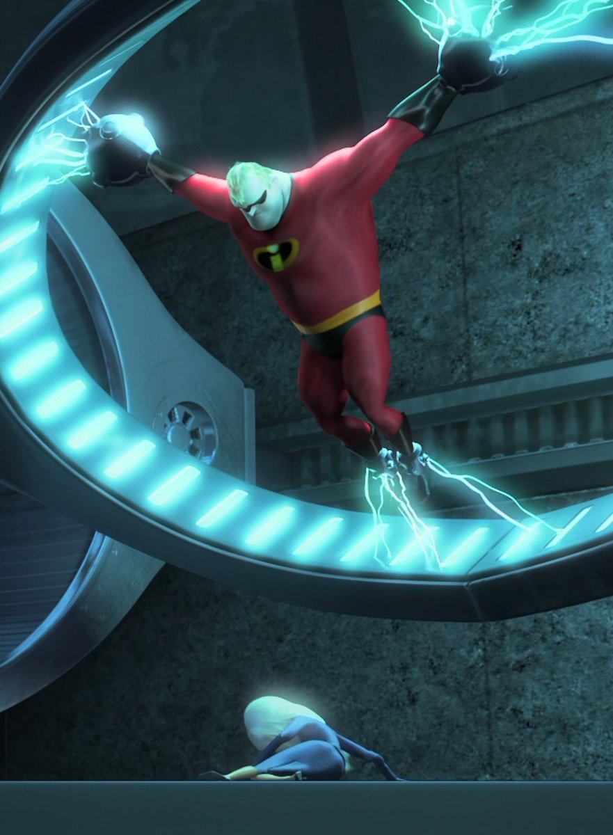 Mirage7h's tweet photo. I love seeing how Mr. Incredible threatened Syndrome just to hide the fact that he just didn't want to let go of Mirage. Aww, he looks so sad when he lets her go... https://t.co/PxxduJHT2J