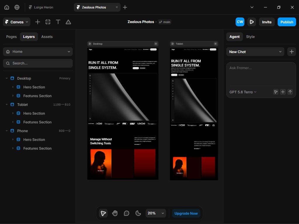 DevLewismanda's tweet photo. This is where i end learning framer day 2. Tomorrow i plan to experment with more advanced layouts and scroll animations. 

Framer is easy since i have experience building websites using code. its an easy transition. https://t.co/o9GE4t9kvN