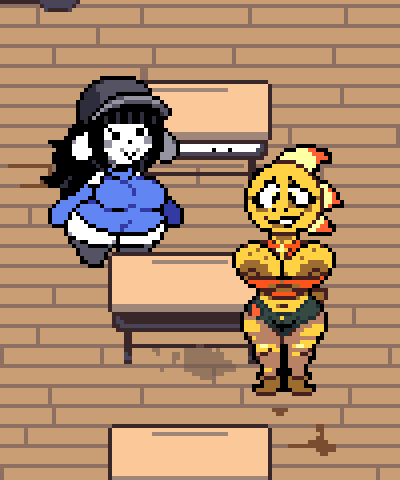 DELTAGOON_GAME's tweet photo. Been working on some Miscellaneous NPC designs recently. Temmie and "Monster young adult" (Mya) both turned out great. 

"With a class like this distracting them, it's a miracle that Kris can stay enrolled."

#Deltarune #Deltagoon #Deltaruined https://t.co/V92hoUnirL