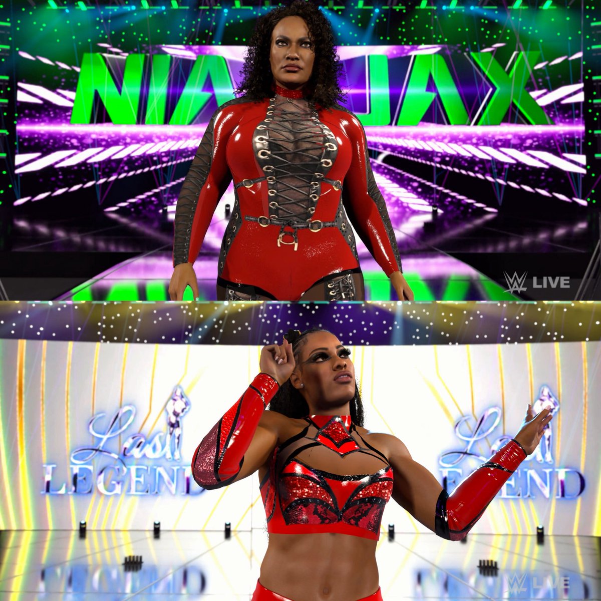 aaronvr40_'s tweet photo. THE IRRESISTIBLE FORCES 💅🏾
Nia Jax ( @LinaFanene ) &amp; Lash Legend ( @lashlegendwwe ) SD’26 gears are now on #WWE2K26 CC <3
*Available on consoles*
Hashtags:
#NiaJax
#LashLegend
#ChelseaGreen https://t.co/vbGCDJ53Yk