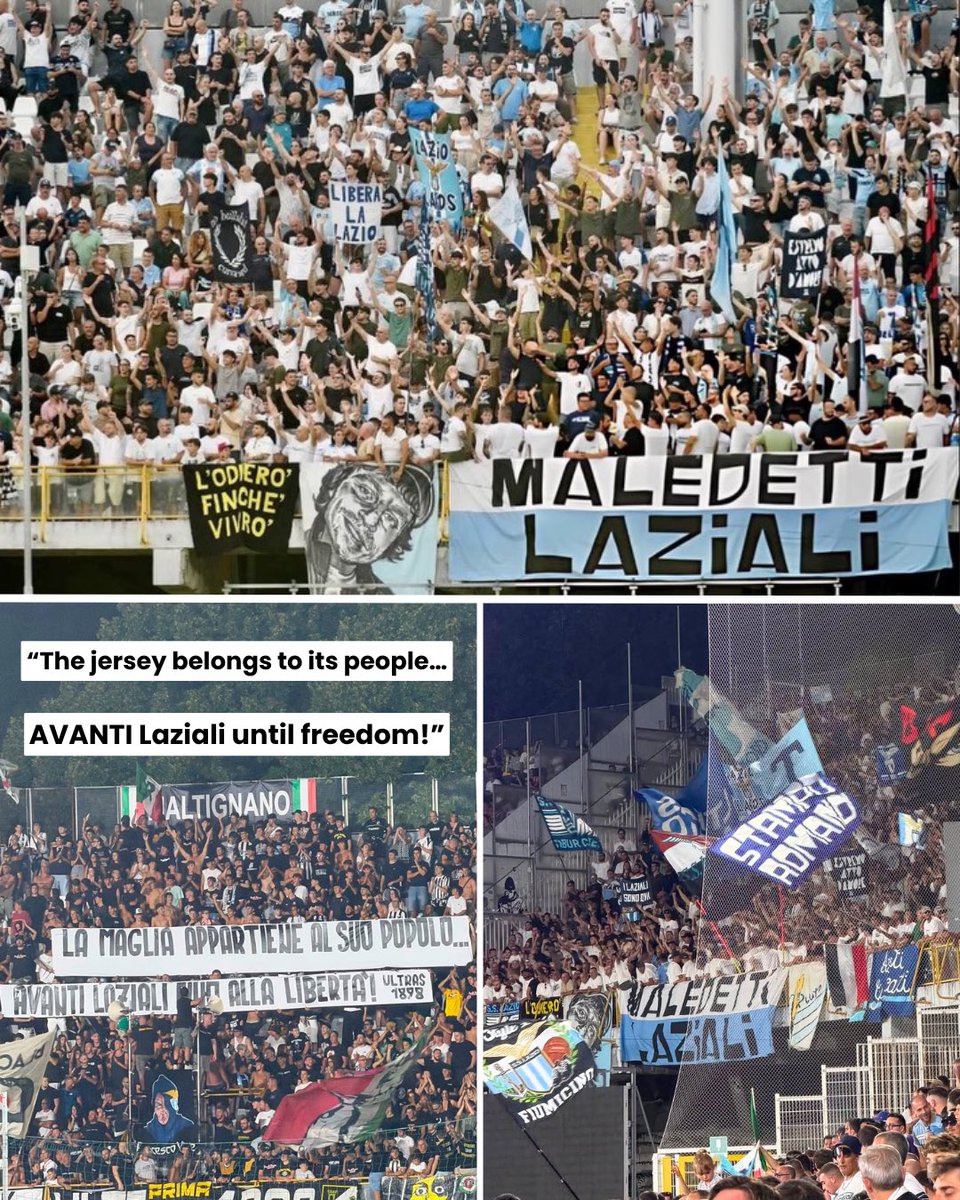 ultras_clips's tweet photo. 🇮🇹 Over 2,000 Lazio supporters showed up in Ascoli today for a pre-season friendly after away tickets sold out in 30 minutes! 👏

They sent a clear message: the fight is with management, never the shirt. 🩵 https://t.co/OlvmqudaKx