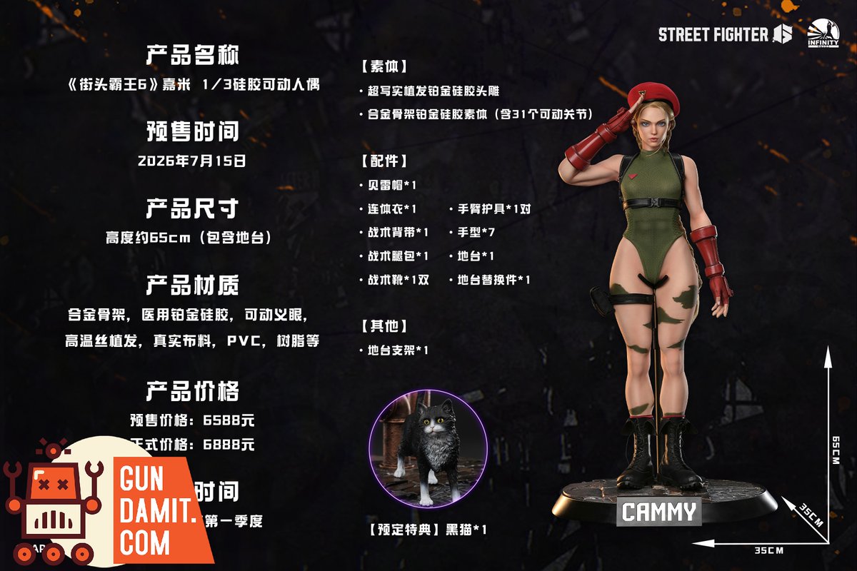 GundamitStore's tweet photo. [Pre-Order] Infinity Studio 1/3 GJKD0004 Street Fighter 6 Cammy
$1076.99

#InfinityStudio #1/3 #GJKD0004 #StreetFighter6 #Cammy 
#actionfigure #modelkit #Gundamit #GD https://t.co/iyS4YnhctI