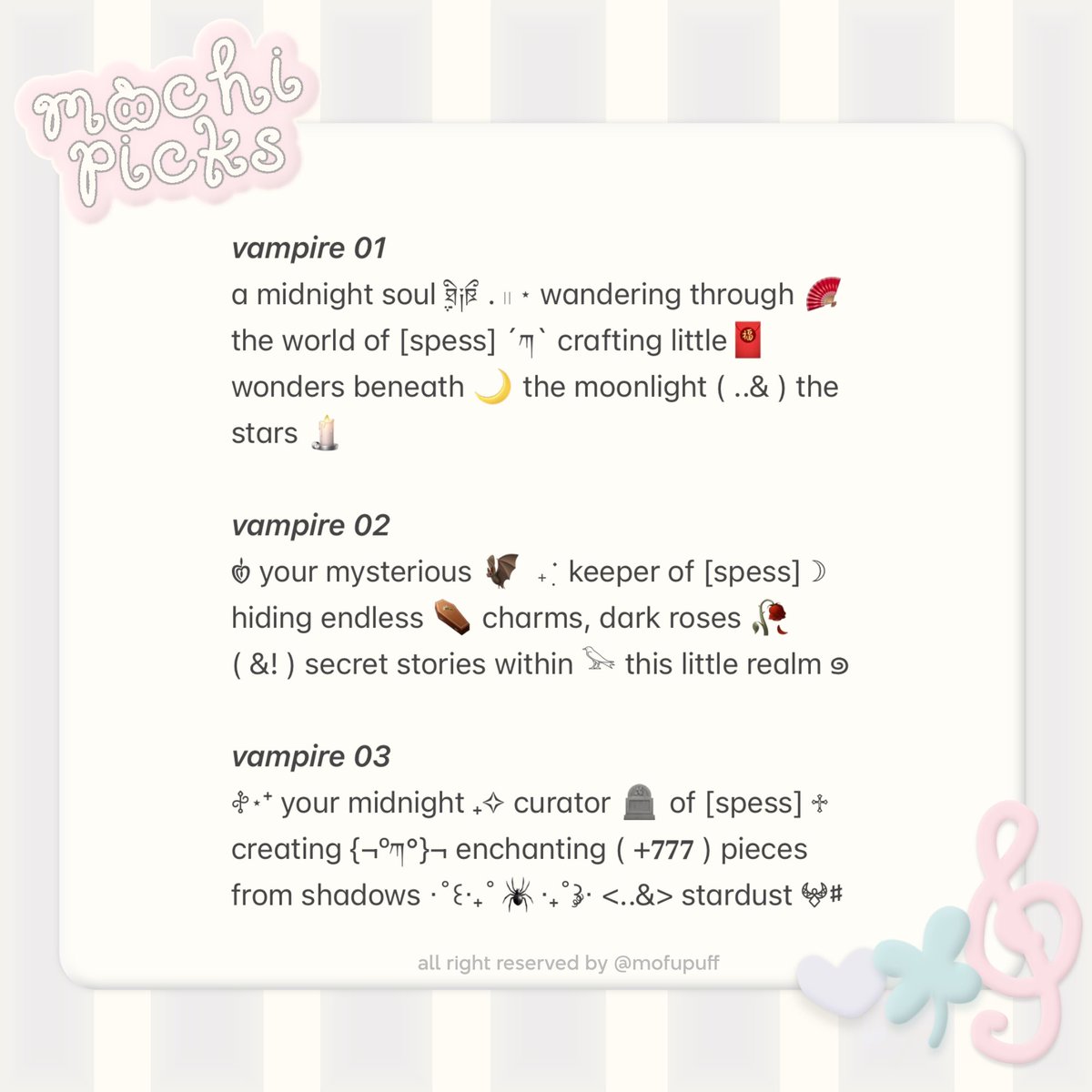 mofupuff's tweet photo. ⠀⠀
*﹆ help  repost?   tysm   honey જ⁀◝✩ 
the   puffy   bio   darlings   are   waiting 
(..&amp;) resting softly ꒰ @ 3k/each ꒱ dm to 
order, then kindly mention afterwards 
୨꒰ ˶>⸝⸝⸝<˵ ྀི꒱୧  so  your   tiny  visit   won't 
ever be missed .. #zonauang #zonaba
⠀⠀
1 https://t.co/7dvTJfdkGr
