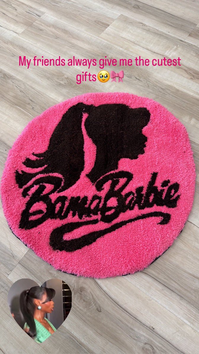 olandriabase_'s tweet photo. Olandria is gifted a personalized “Bama Barbie” mat from her friends in new instagram story! 💕 https://t.co/mLfmNul5NO