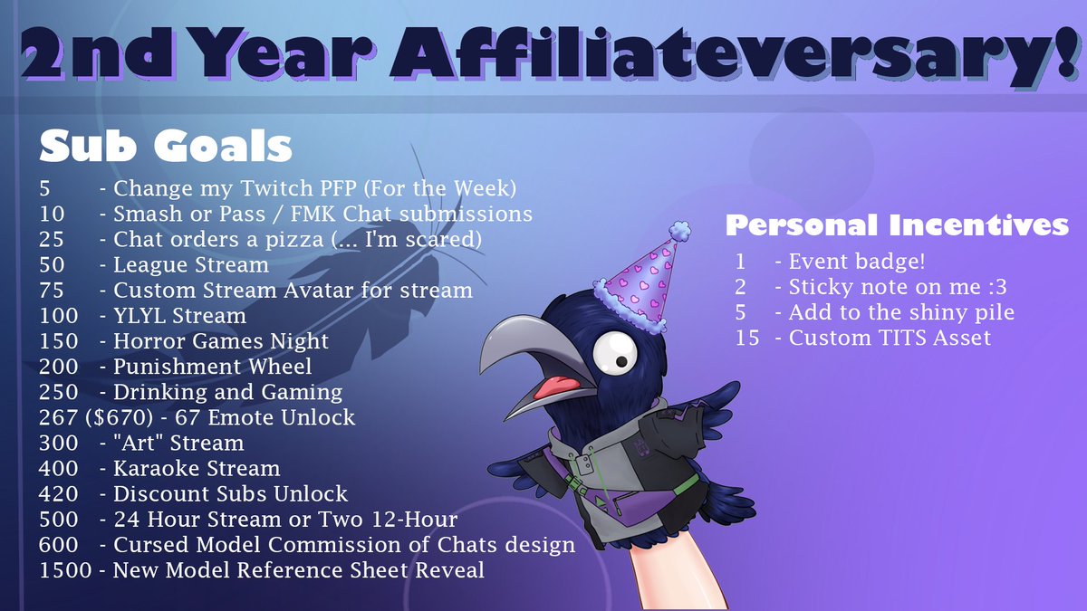 VowVroni's tweet photo. Krym has started this 2 year affiliate anniversary celebration guys!! Please stop by if you can and say hi. He even has a 1 gifted sub krow badge you can unlock for the event!

https://t.co/VcEWDvN0SU https://t.co/mNa5kSsMrv