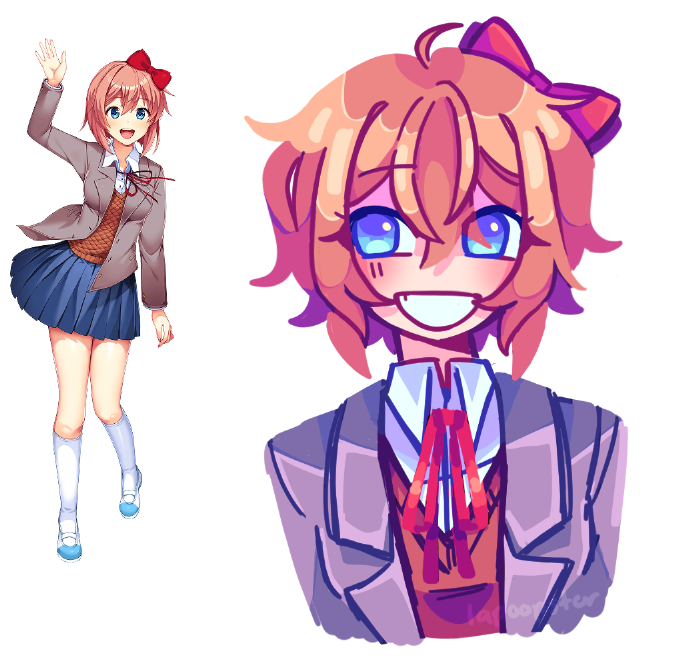 lapoopster's tweet photo. Lil Sayori doodle i did while watching mobs stream :P https://t.co/nE5MLOlbAb