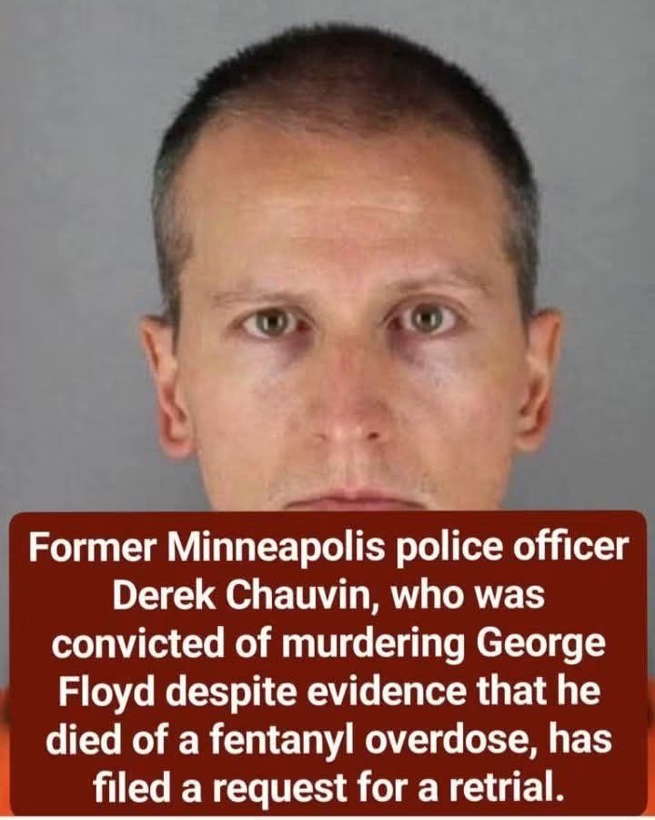 Sassafrass_84's tweet photo. As he should. George Floyd died from an overdose. The democrats needed a white person to pay the piper. This was a huge miscarriage of justice. 

I support this. Do you? https://t.co/kcOLzXQtWs