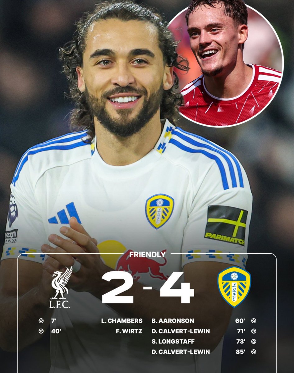 ChibuikemO68866's tweet photo. 𝐋𝐄𝐄𝐃𝐒 𝐓𝐔𝐑𝐍 𝐓𝐇𝐈𝐍𝐆𝐒 𝐀𝐑𝐎𝐔𝐍𝐃 🫨🔁
Liverpool took a 2-0 lead, but Leeds United came back to win 4-2 🤯
#Leeds
#Liverpool
#CalvertLewin
#Preseason https://t.co/NIIvwof2Eq