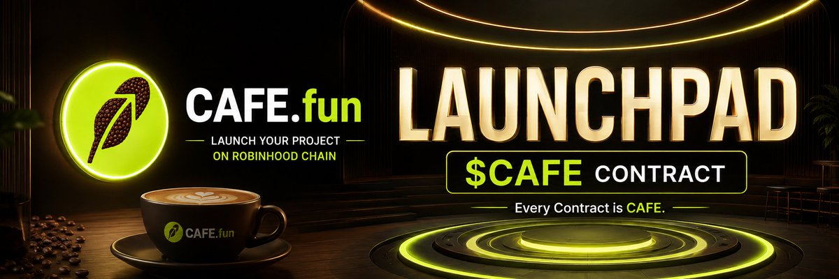 CafeFun_'s tweet photo. The official $CAFE contract powers every launch on https://t.co/px5xsHLD89.

Simple.
Secure.
Transparent.

Launch with confidence and build the future together.

☕ Every Contract is CAFE.

#CAFE #Crypto #Launchpad #RobinhoodChain https://t.co/GMYGuCdc3W